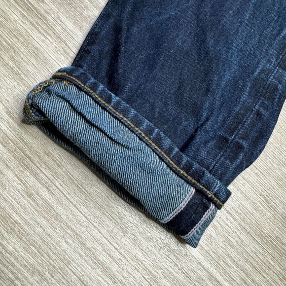 American Eagle Relaxed Taper Selvedge Jeans Womens 28x28 Dark Wash Mid Rise - Picture 13 of 13